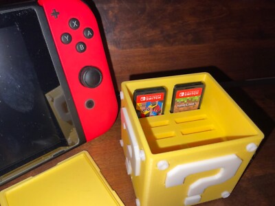 Nintendo Question Block Storage Mario Question Block (Nintendo Switch) Game Storage Holder - Yellow 10 ...