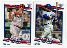 two 2022 Topps Opening Day bomb squad insert baseball cards - group JTSS