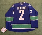 Mattais Ohlund Signed NHL Reebok 2007 Vancouver Cunucks Premium Hockey Jersey L — photo 1