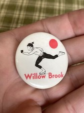 Vintage Willow Brook Ice Rink Arena Ice Figure Skating 1.5  Diameter Round Pin