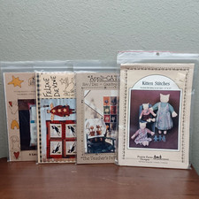 Lot of 4 Various Cat Kitty Themed Sewing Quilt Patterns