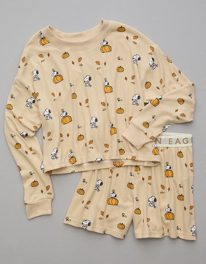 American Eagle Peanuts Fall 2024 Plush PJ Set Snoopy - Large- | eBay