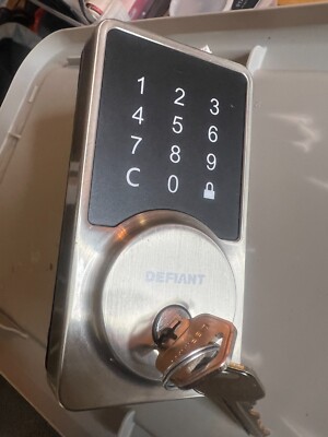 REPLACEMENT - SATIN KEYPAD & 2 KEYS Defiant Hubspace 1010 525 008