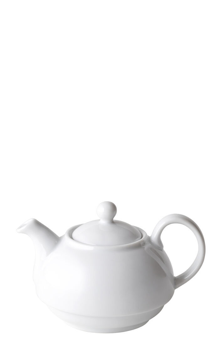 Titan White Teapot Ceramic Tableware Serving One Cup  12Oz (34Cl) Pack Of 6