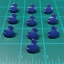 Vtg DILL Buttons Dark Blue Ducks 10 ct 14MM Shank Plastic Baby Sewing W Germany