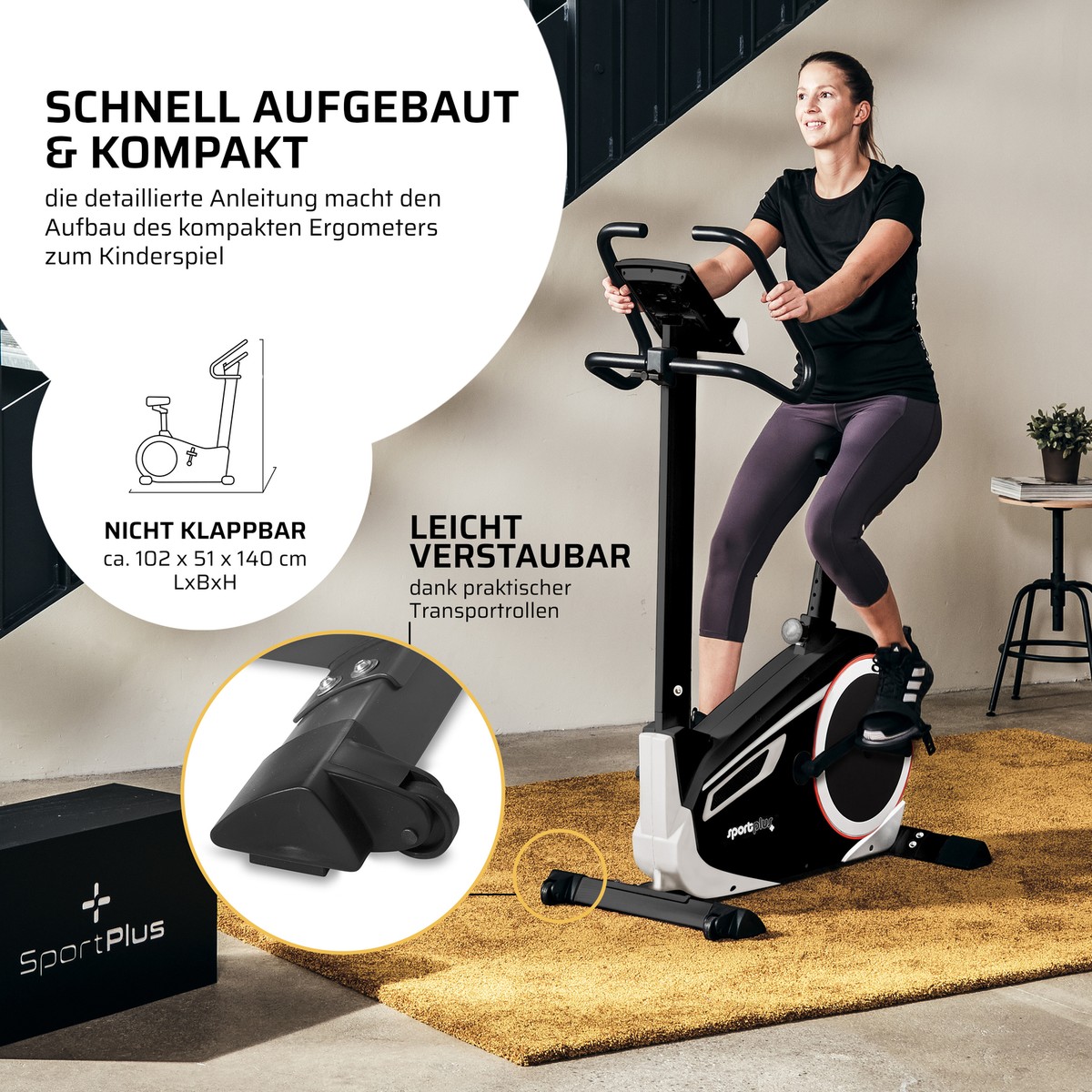SportPlus SP HT 9510 IE Heimtrainer Fahrrad Ergometer Heimtrainer Im