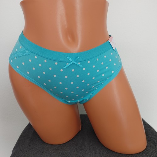 Lane Bryant CACIQUE EXTRA SOFT HIPSTER PANTY PANTIES 14/16 Aqua Blue White Dot - Picture 2 of 7