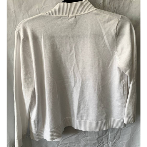 Premise White Cardigan Open Sweater Check Knit Jacket Size Medium - Picture 2 of 6
