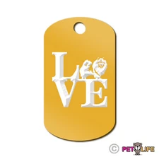 Love Keeshond Engraved Keychain GI Tag dog park kees Many Colors