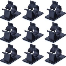 Adjustable Adhesive Nylon Wire Cable Clips Clamps   Black Pack of 50 