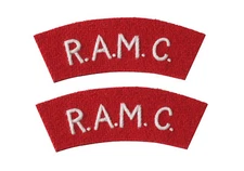 R.A.M.C. Shoulder Titles - WW2 Repro Royal Army Medical Corps Patches Badges New