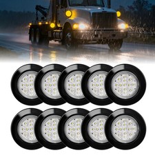 10pcs 2.5 Round 13 Led Clear Lens Amber Lights Trailer Side Marker Clearance