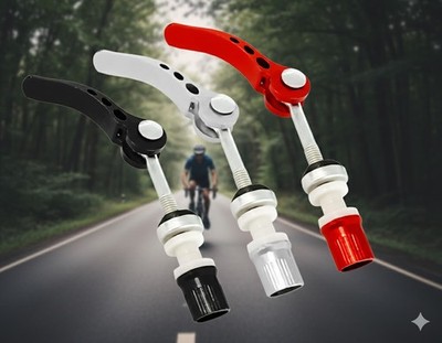 Schnellspanner Quick-Release set Sattelklemme M6x55 mm mit weiß Scheiben