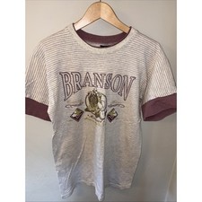 Vtg 90s Branson Country Music Made In USA T Shirt Mens L All American Star Gray