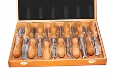 Rolson 12 Pc Wood Carving Chisel Set CR-V Steel Hardwood Handles Versatile New