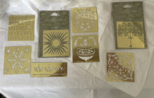 Lot of 8 PLAID Anna Griffin Cardmaking Brass Stencils 5820S 5821S