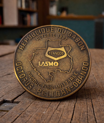 Gabon Offshore Oil Production Landman Medallion Tenneco LASMO 1987 2.5''