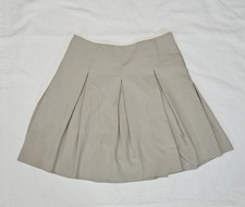 Dennis School Uniform Pleated Skirt Girls Size 10 G10 Khaki Beige Cotton Blend17