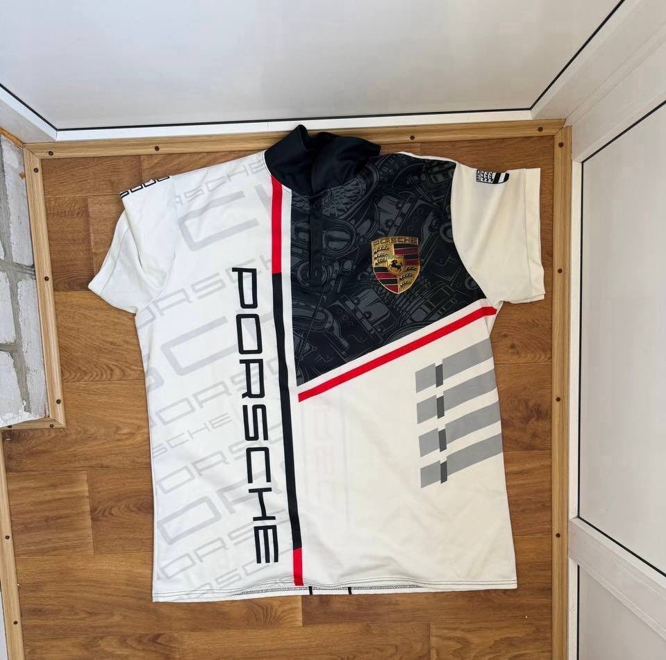 PORSCHE Design Vintage Big Logo Polo Tshirt Streetwear Hype Racing XXL Size Men