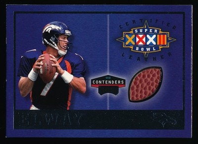 1998 Playoff Contenders John Elway Certified Leather Super Bowl Game Used Ball