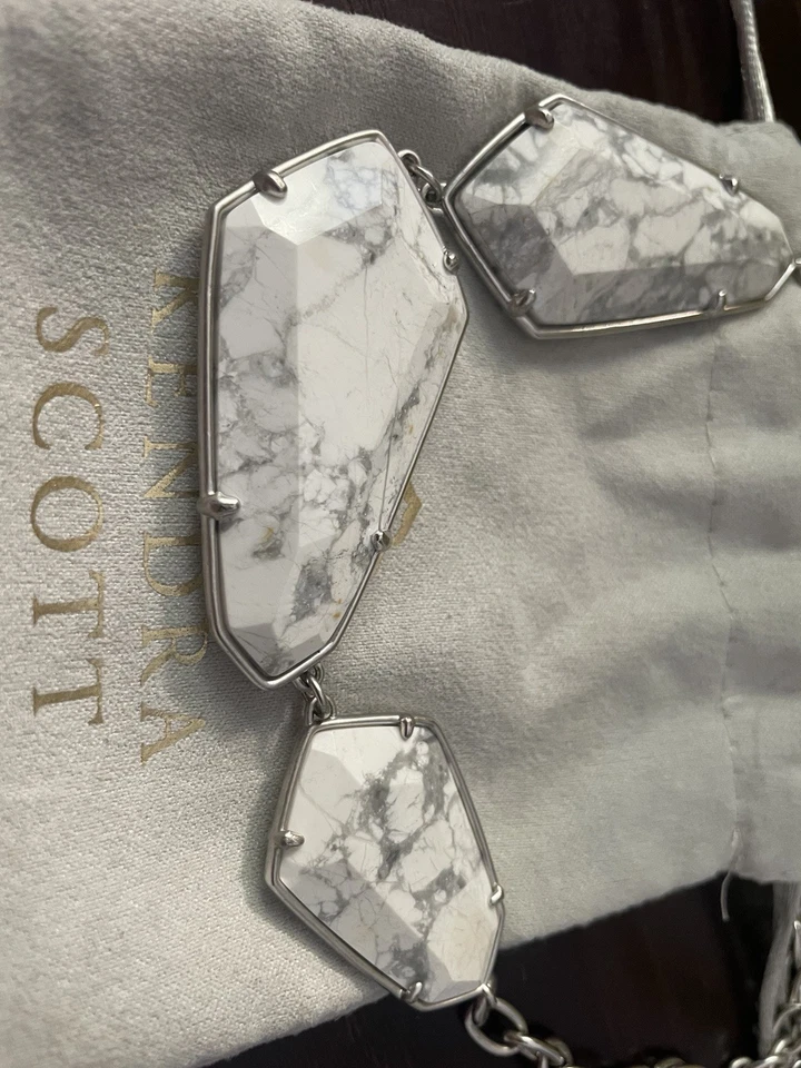 Kendra Scott Statement Necklace Rhodium/White Howlite - Image 3 of 3