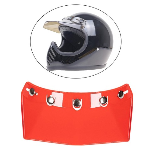 Helmet Visor Peak Protector 5-snap Universal Vintage Open Face Replacement ] - Foto 5 di 25