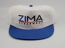 Zima Clearmalt White And Blue SnapBack Hat Cap Vtg Trucker  Baseball - Taiwan