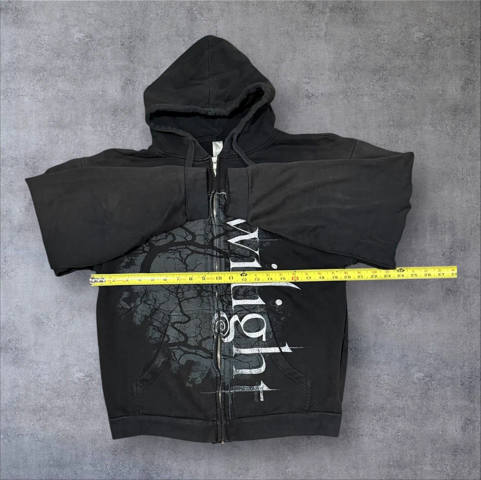 Sudadera con Capucha Vintage Y2K “Twilight” Negra Doble Cara Cremallera/Talla: L Foto 4 de 4