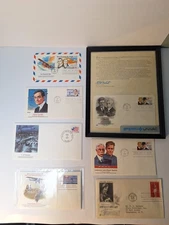 7 Aviation First Day Of Issue Stamp Set- Lindbergh, Earhart, Sperry, C-47
