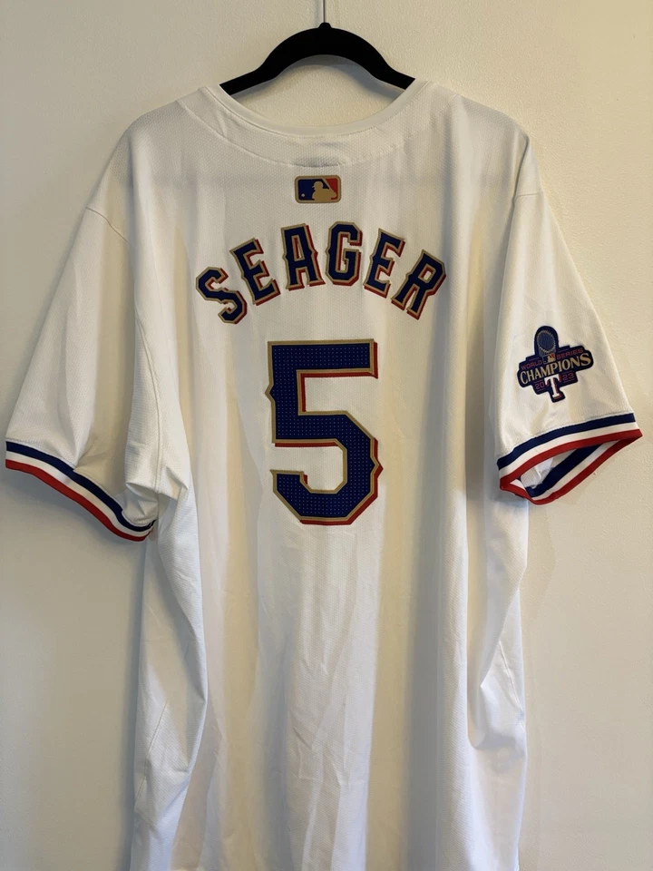 Camiseta Corey Seager Texas Rangers Serie Mundial 2023 Dorada Nike Auténtica Talla 56 Foto 3 de 4