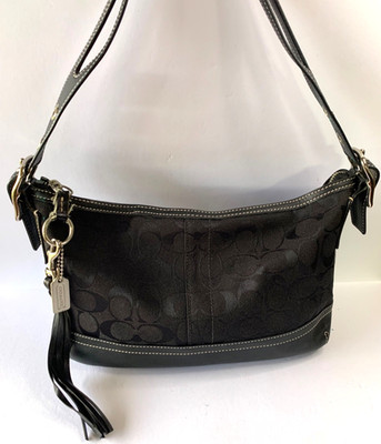 COACH 9363 Vintage Y2K Signature Monogram Canvas Leather Black