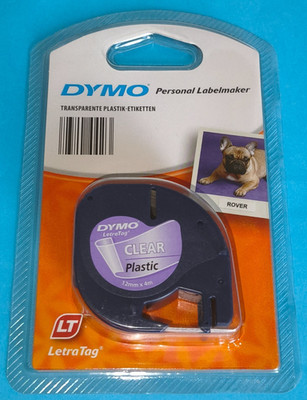 Schriftband *DYMO 16951* Plastik transparent LetraTag Label Printer Thermo NEU