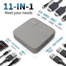 USB C Docking Station Triple Display HDMI DP VGA USB 2.0/3.0 RJ45 with Charging
