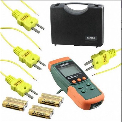 Extech SDL200 Four-Channel Thermometer SD Logger w/Case, Probes