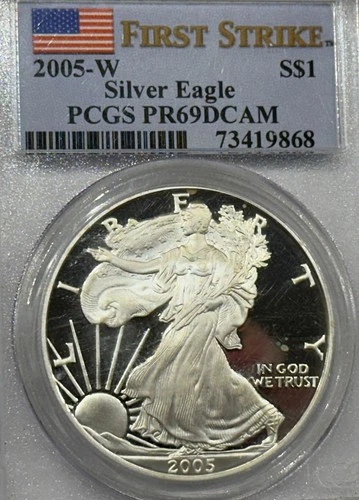 2005 W Proof Silver American Eagle• PCGS• PF 69 DCAM • First Strike•