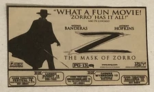 Mask Of Zorro Movie Print Ad Advert Antonio Banderas Anthony Hopkins Tpa2