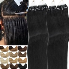Micro Bead Ring Hair Extensions 100 Remy Human Hair Easy Loop Full Head 150G