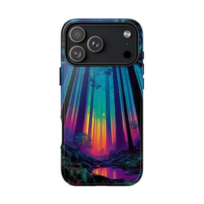 Phone Ink Case | iPhone/Galaxy/Pixel | Mysterious Neon Mist Forest Trees