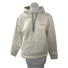 Columbia Women's Cream Hoodie Hooded Fleece Long Sleeve Sweatshirt Top Size M