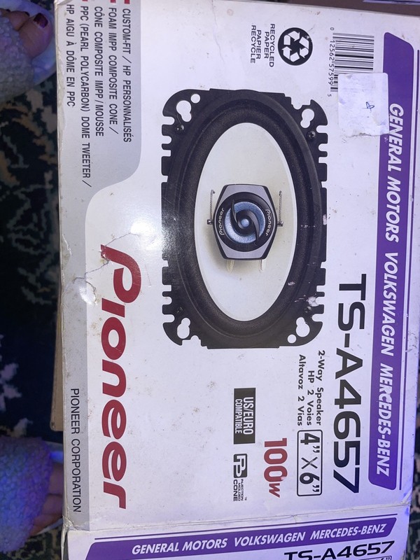 Pioneer TS-A4657 2-Way 4" X 6"  100W Max. 4-OHMS impedance speakers (NIB)