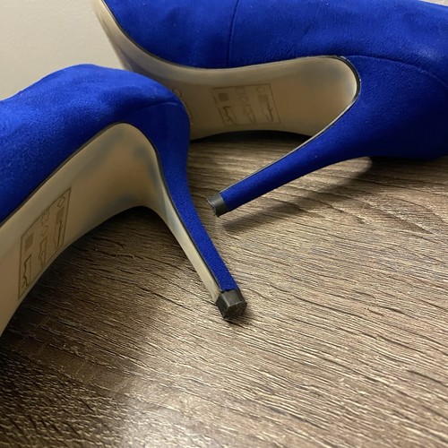 Aldo Blue Suede Heels Stilettos 4 Inch Size 8.5 Leather Pumps - Picture 5 of 7