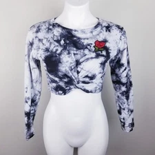 No Brand Crop Tye Dye Rose Crop Junior's Size M