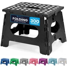 Folding Step Stool - Sturdy Enough Collapsible Stool to Support Adults and Sa...