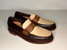 Cole Haan American Classics Dark Chocolate 2 Tone Penny Loafers Men Sz 8.5 M New