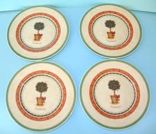Set of 4 Villeroy & Boch Festive Memories Topiary CRANBERRY 8.5" Salad Plates