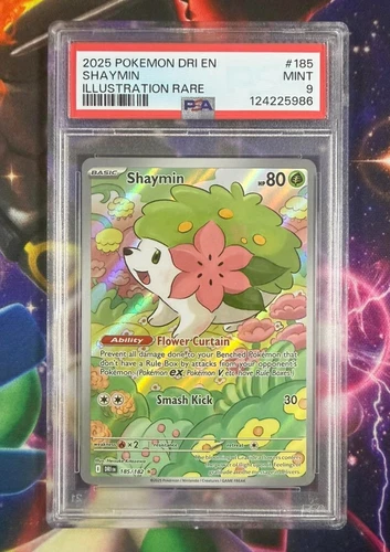 2025 Pokemon Destined Rivals DRI En Shaymin Illustration Rare #185 PSA 9