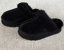 UGG Women  s Disquette Platform Slippers In Black Suede Size 6