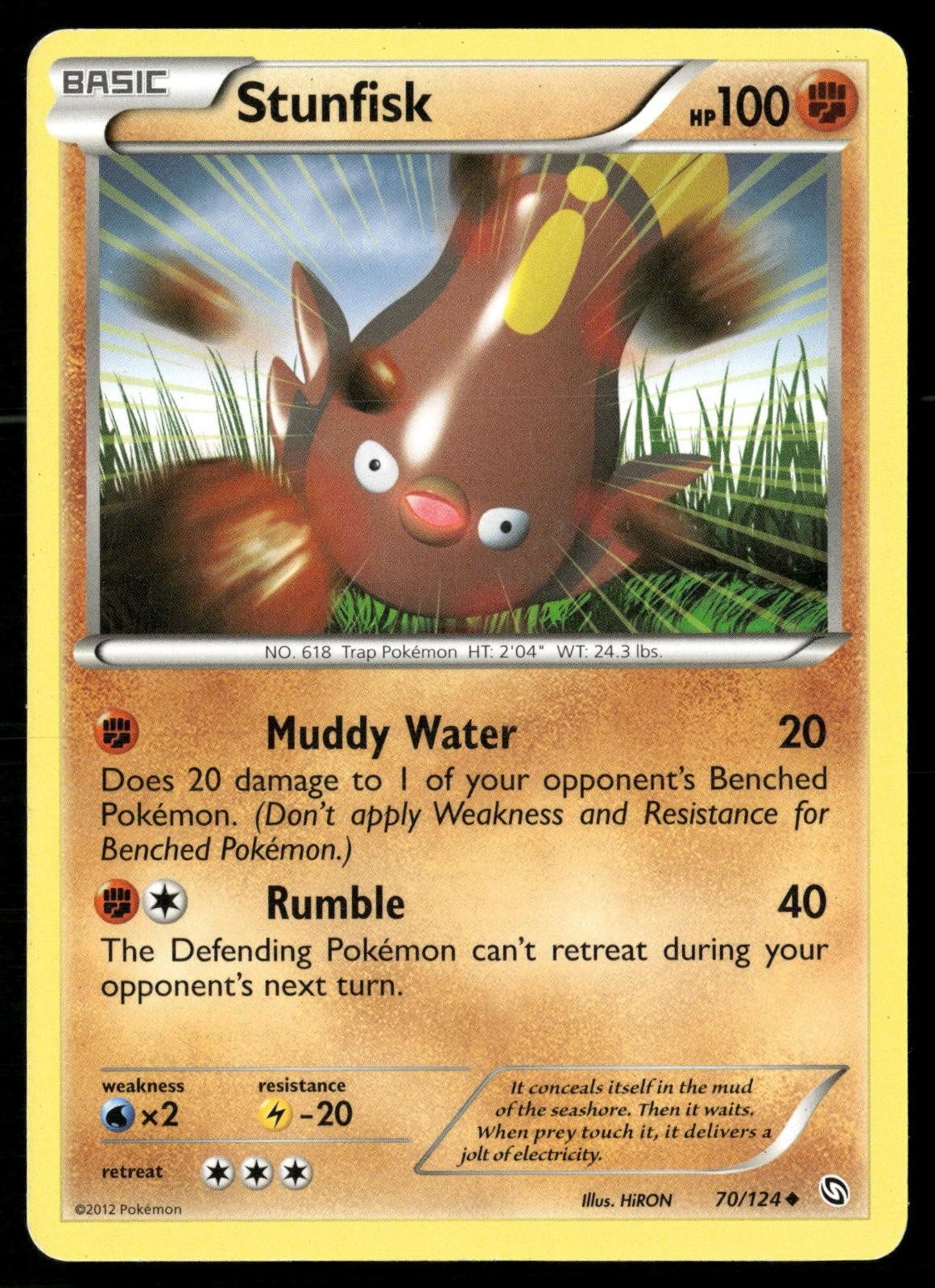 Stunfisk 70/124 Uncommon Dragons Exalted Pokemon MP