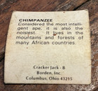 Premium Cracker Jack Prize Endangered Species Chimpanzee 3D Card Toy — photo 2