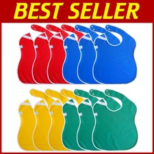Waterproof Baby Bibs Set - 12 Multicolor Bibs